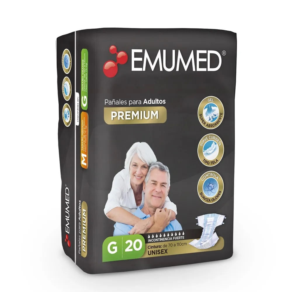 Pañal Adulto Emumed Premium Talla G 20 unid
