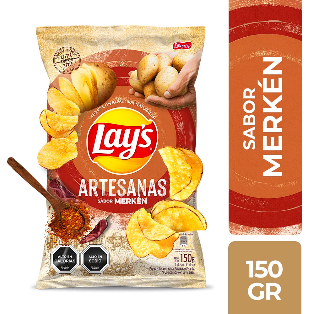 Papas Fritas Lays Artesanas Sabor Merkén 150 g