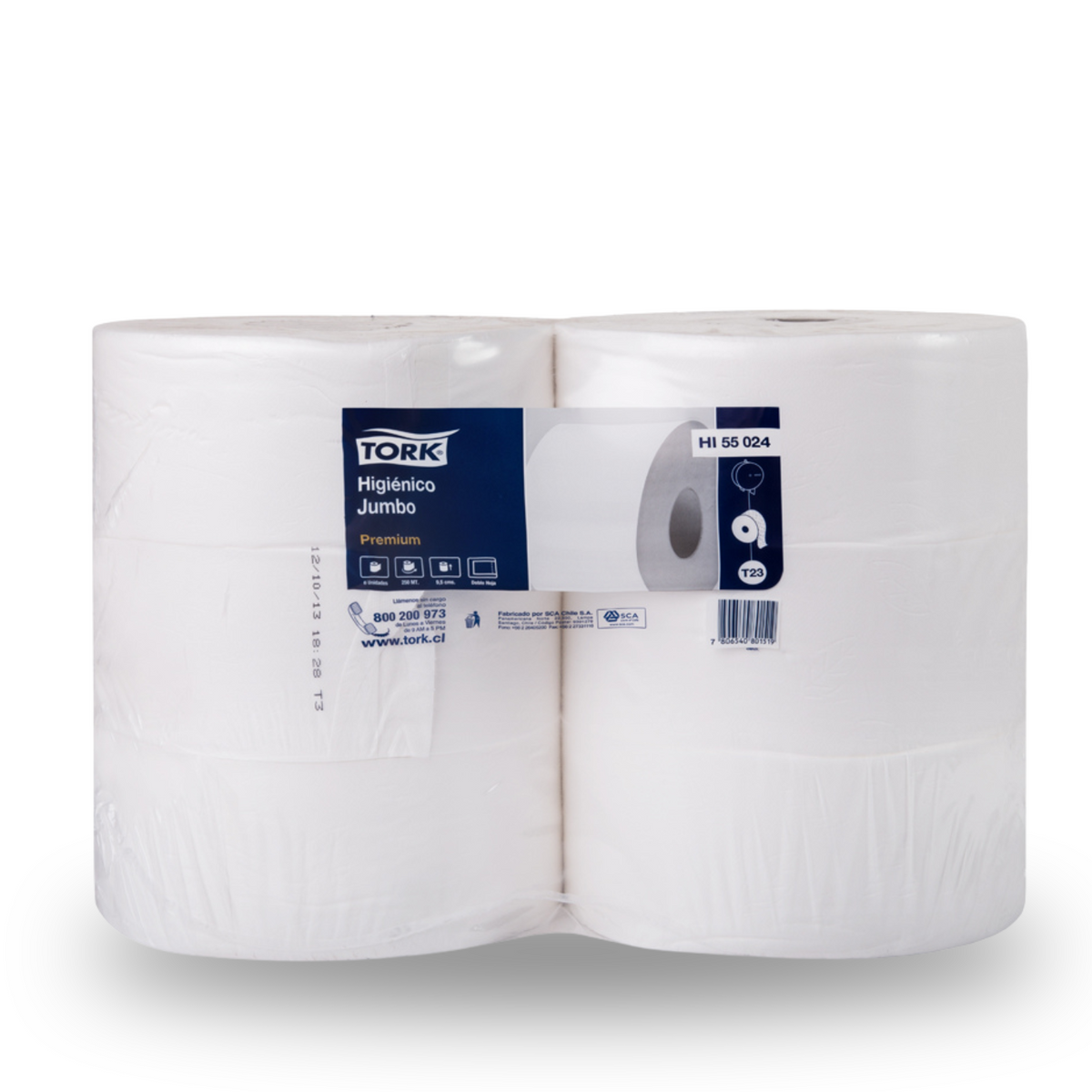 Higiénico Jumbo Tork Premium D/H 6x250 mt