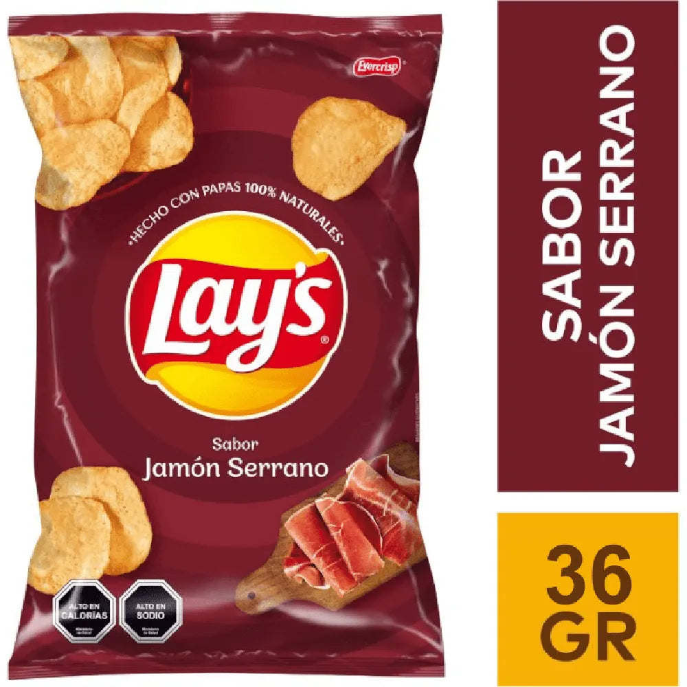 Papas Fritas Lays Sabor Jamón Serrano 36 g