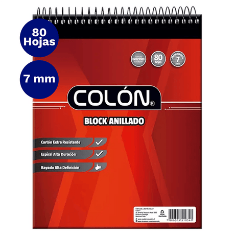 Block Anillado Universitario Colon 80HJ