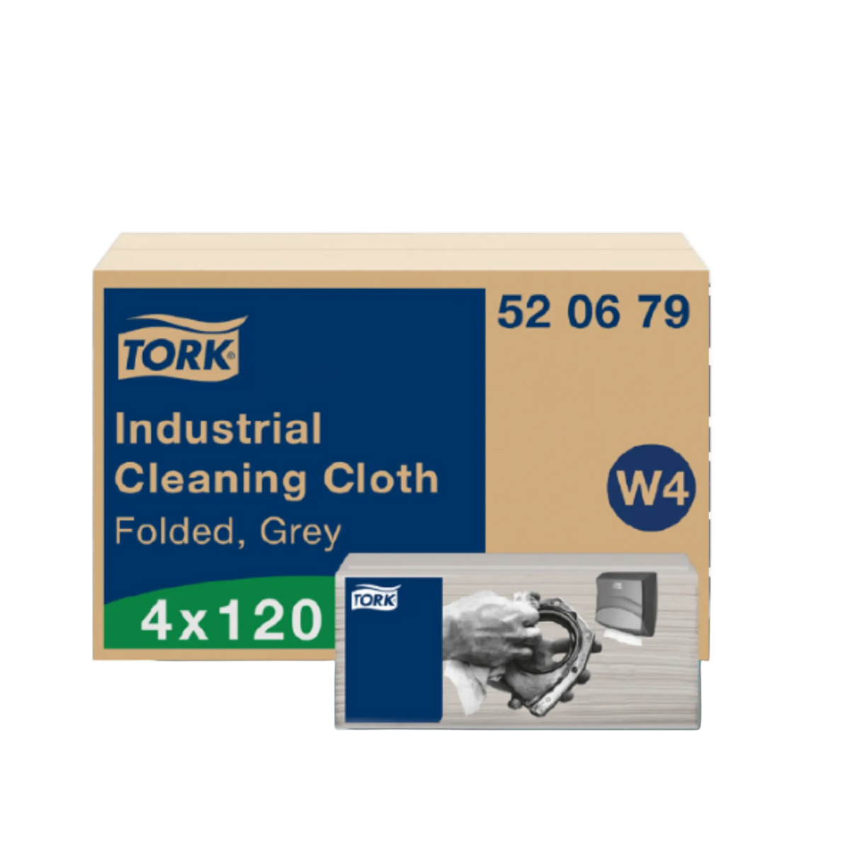 Wipe Tork Limpieza Gris Interfoliado 4X120 Paños
