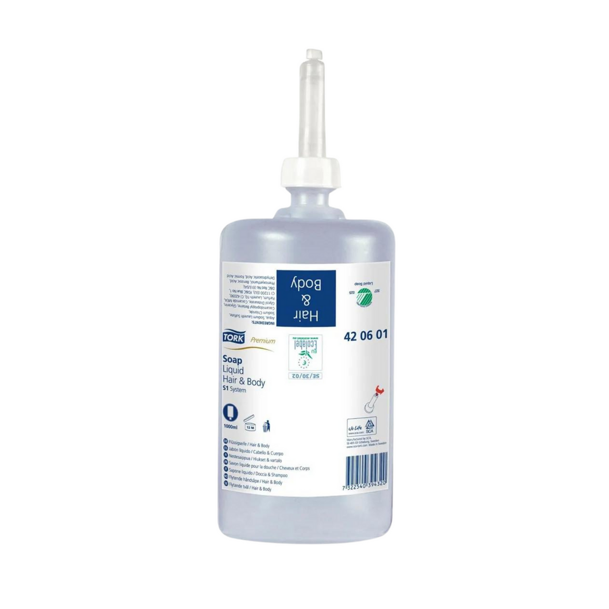 Jabón Tork Premium Hair & Body 6X1000 Ml