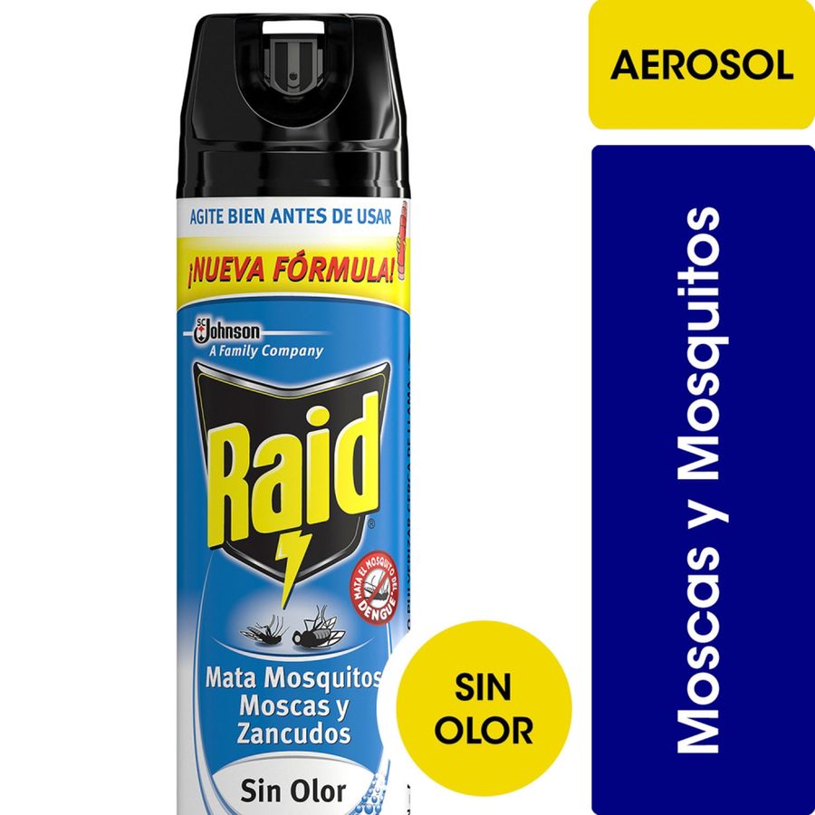 Insecticida Raid Sin Olor Mosquitos, Moscas y Zancudos 360 cc