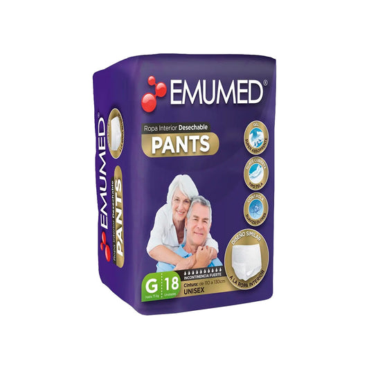Pañal Calzon Adulto Talla G Emumed 18 unid