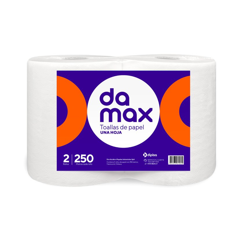 Toalla de Papel Hoja Simple 2x250 DMAX