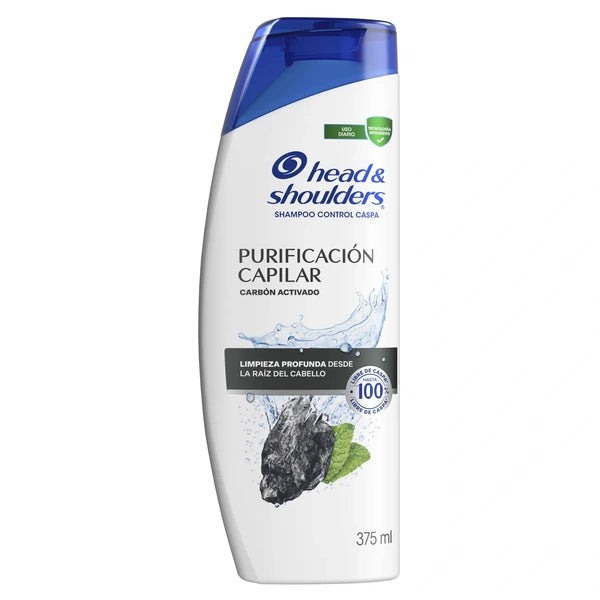 Shampoo Head & Shoulders purificación capilar carbón activado 375 ml