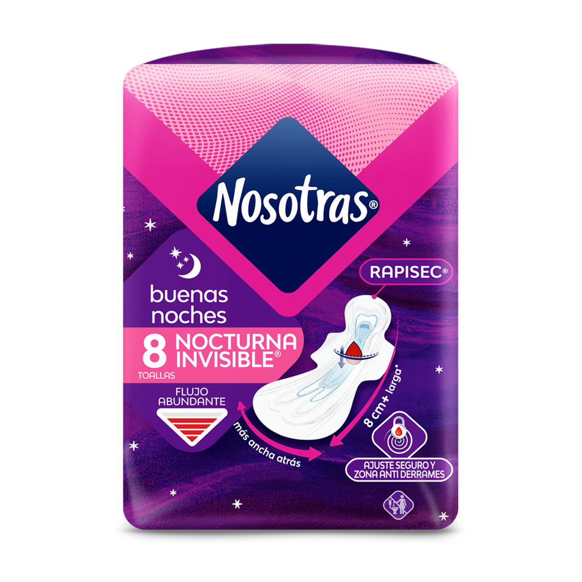 Toallas higiénicas Nosotras nocturna ultra delgada 8 unidades