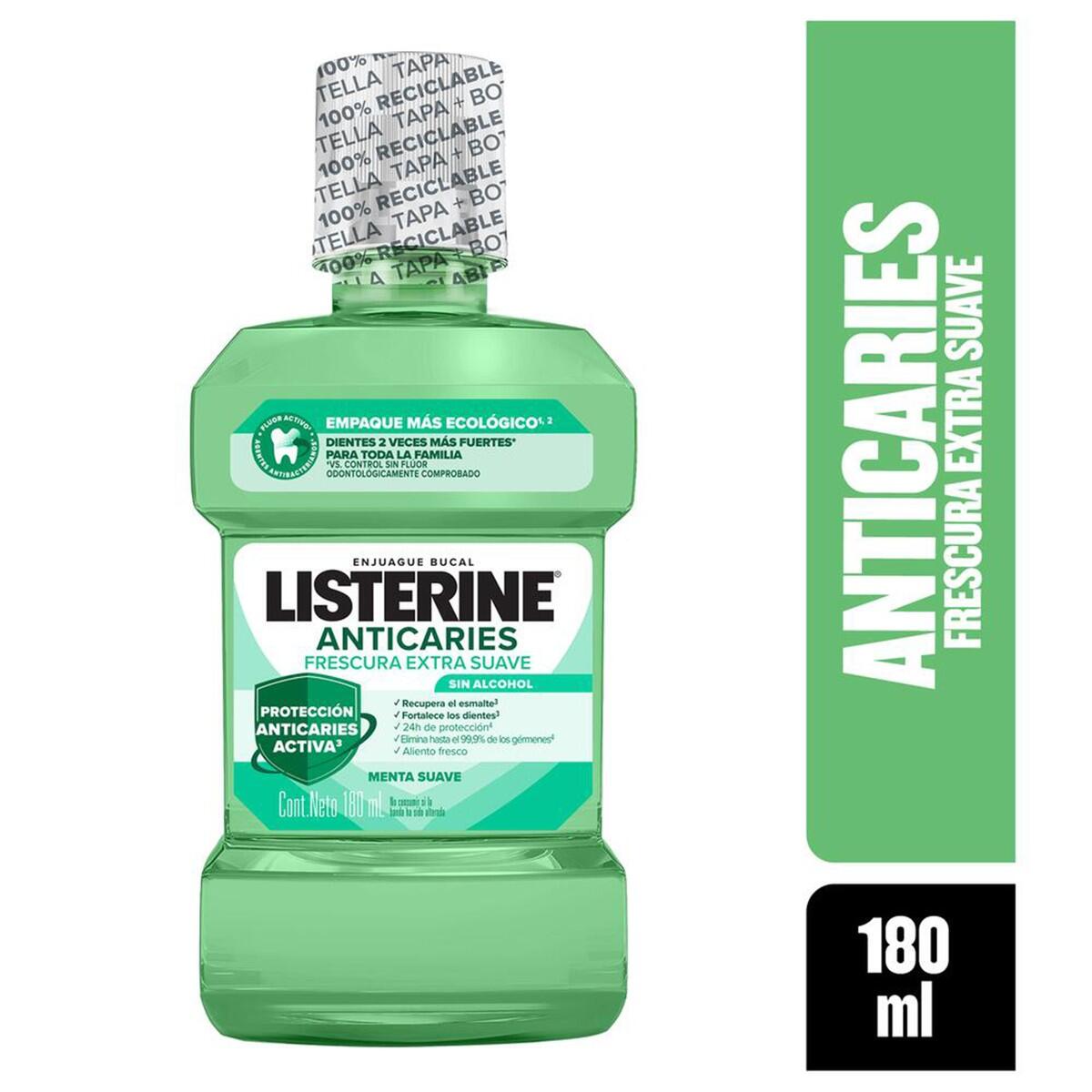 Enjuague bucal Listerine anticaries 180 ml