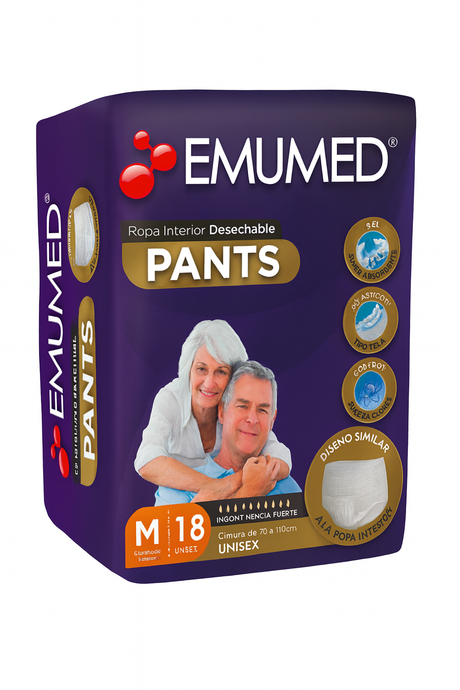 Pañal Calzon Adulto Emumed Talla M 18 unid