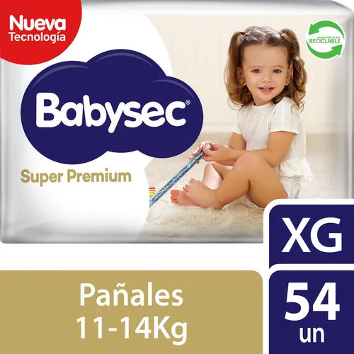 Pañal Babysec Super Premium XG 54 unid