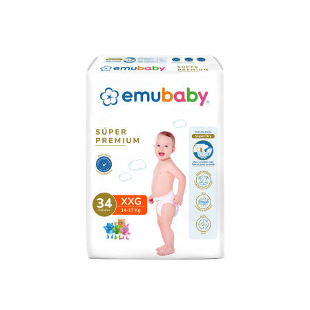 Pañales Emubaby super premium XXG 34 unidades