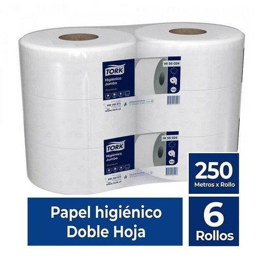 Papel Higienico Industrial Doble hoja 6x250 Tork