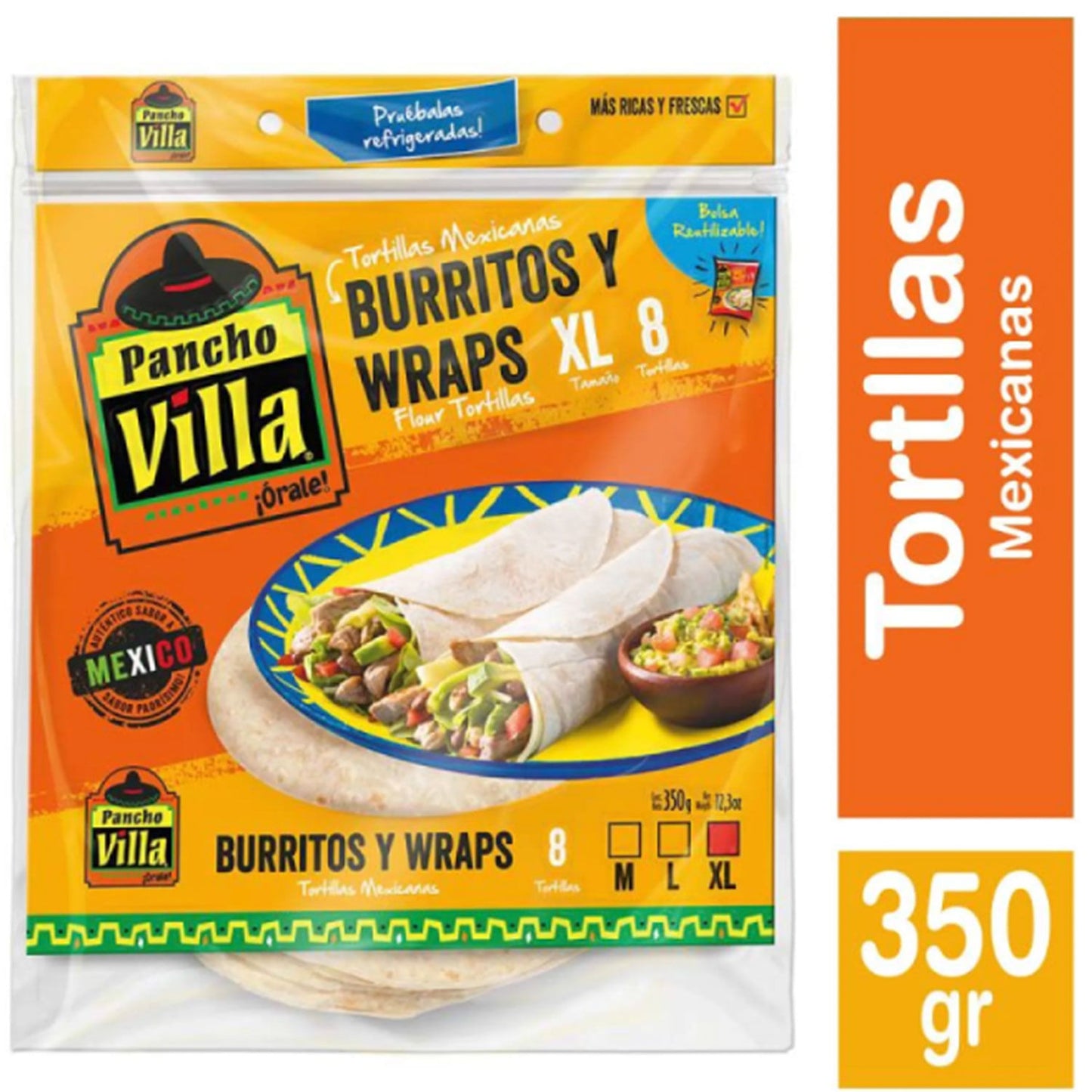 Tortillas Mexicanas XL Pancho Villa 8 unidades