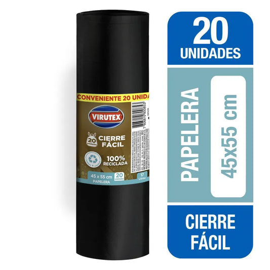 Bolsa Basura rollo cierre facil 45x55 20 unid