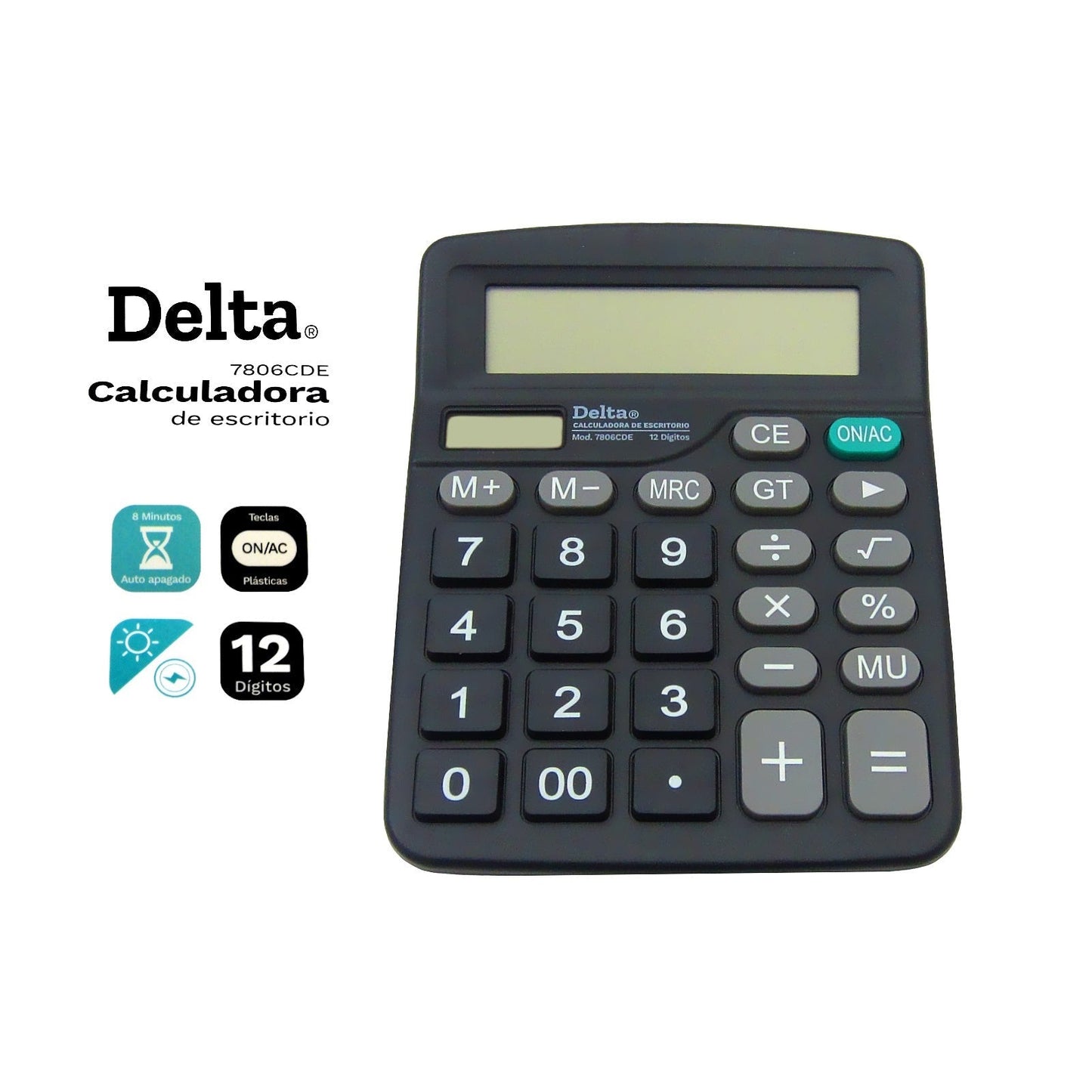 Calculadora Escritorio 12 Digitos Tecla Correctora Delta