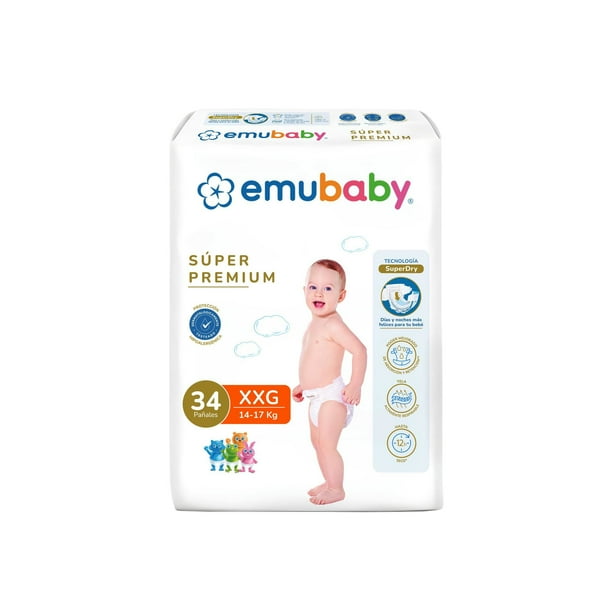 Pañal Emubaby Super Premium Talla XXG 34 pañales