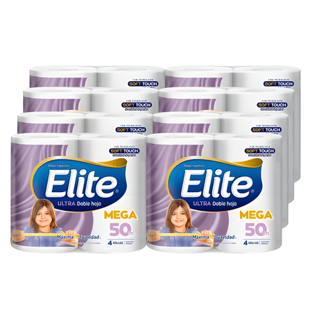 Super Pack Ahorro Papel Hig Elite 4x50 mts - 32 rollos + Toalla de Papel Nova Ultra 2x24 mts - 16 rollos + Servilleta Ovella 300 unid