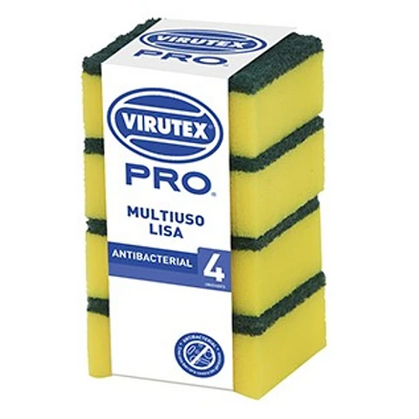 Esponja Multiuso x4 lisa Virutex Pro