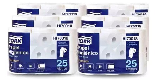Papel Higiénico Tork 6x25 mts Doble Hoja 48 rollos