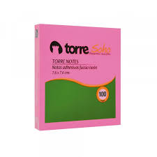 Nota Adhesiva Fucsia Neon 7.6 X 7.6 Cm 100 Hojas - Torre