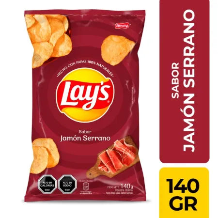 Papas Fritas Lays Sabor Jamón Serrano 140 grs