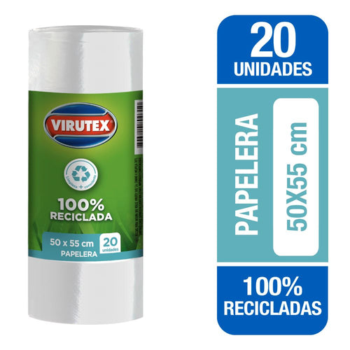 Bolsa de Basura Blanca Asas 50x65 Virutex