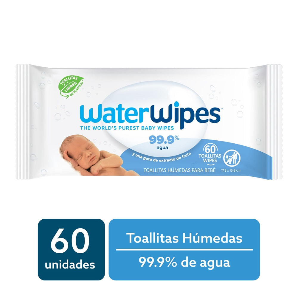 Toalla Húmeda Bebe Water Wipes 60 unid