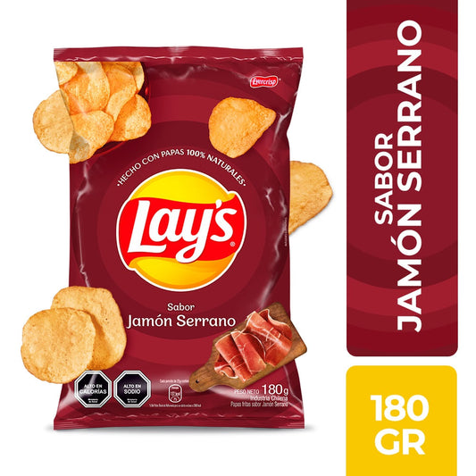 Papas Fritas Lays Sabor  Jamón Serrano 180 g
