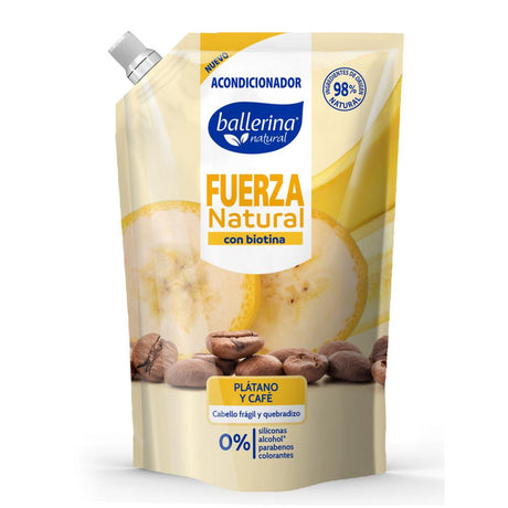 Acondicionador Ballerina Fuerza Natural con Biotina Platano Cafe 750 ml