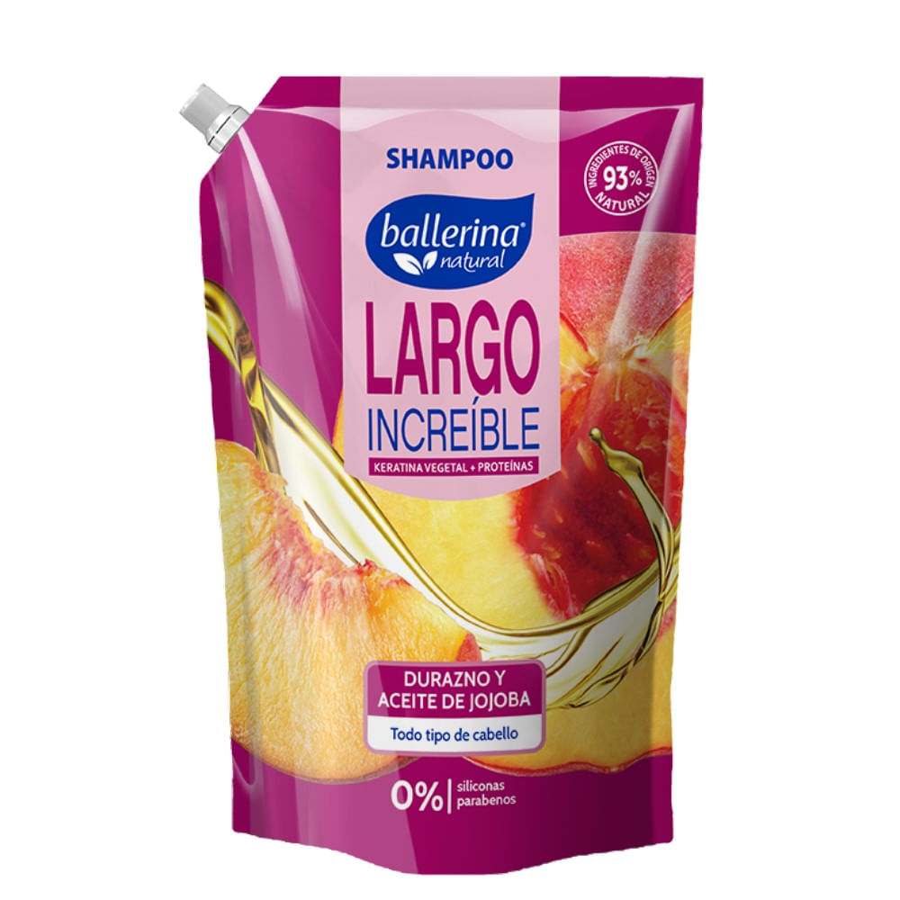 Shampoo Ballerina Largo Increible Durazno y Aceite de jojoba