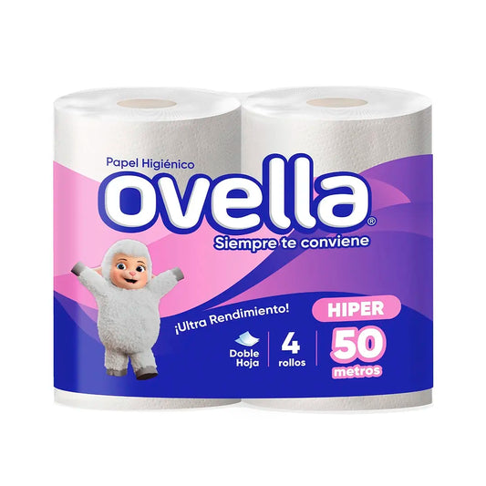 Paquete Papel Higienico Ovella Doble Hoja 4x50 mts