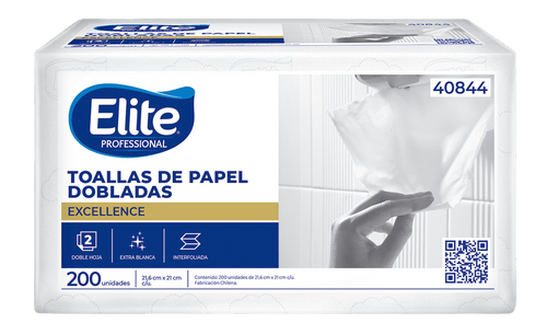 Toalla de papel interfoliada Elite en caja 18x200