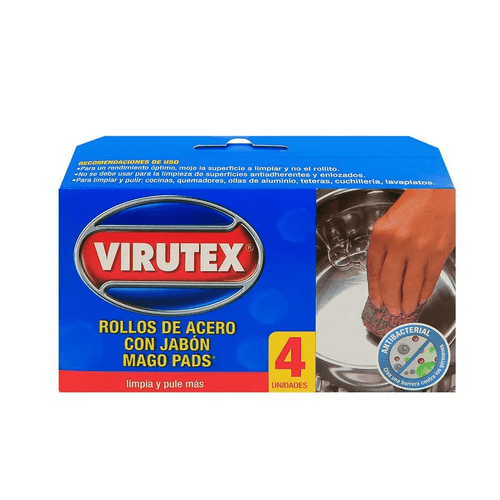 Virutilla de acero con jabón Virutex 4 unidades