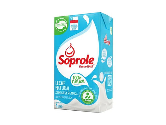 Leche Semidescremada Soprole  1 litro