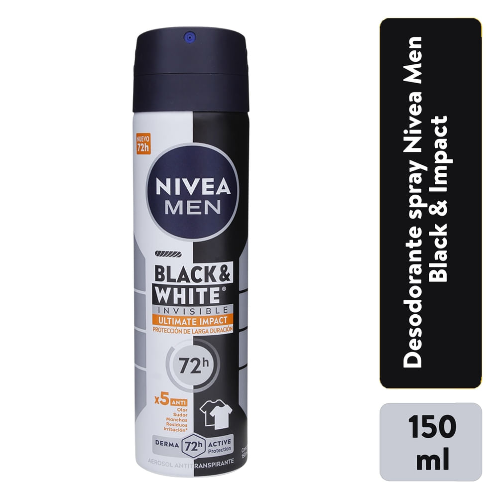 Desodorante en aerosol Nivea men black white ultimate 150 ml