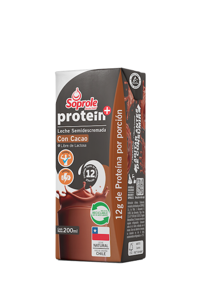 Leche Protein Semidescremada con Cacao Soprole 200 ml