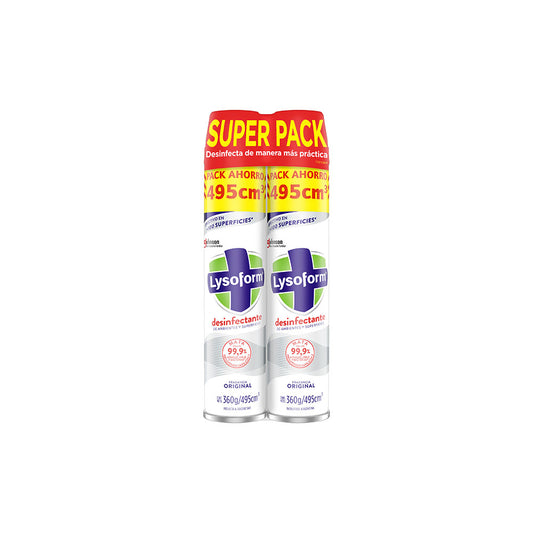 Pack 2 un. Desinfectante de Ambientes Lysoform Original en Aerosol 495 ml