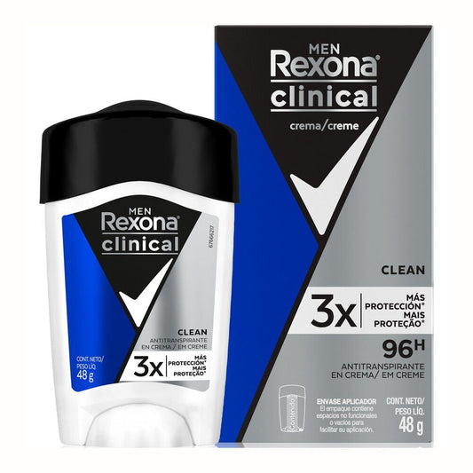 Clinical Desodorante Masculino Clean Crema En Barra 48 grs