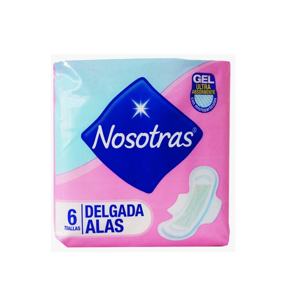 Toallas higiénicas Nosotras delgadas con alas 6 unidades
