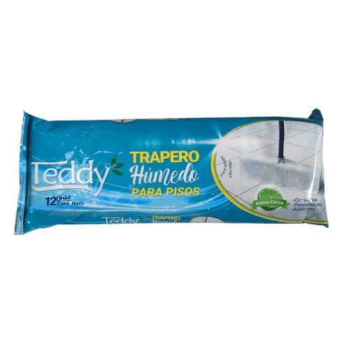 Trapero húmedo piso Teddy cítrico 12 unidades