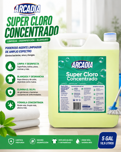 Cloro Desinfectante Concentrado Arcadia 5L al 5%