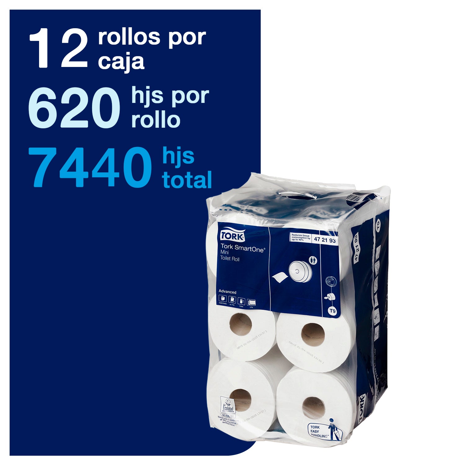 Higiénico SmartOne Tork Mini D/H 12x111.6 mt