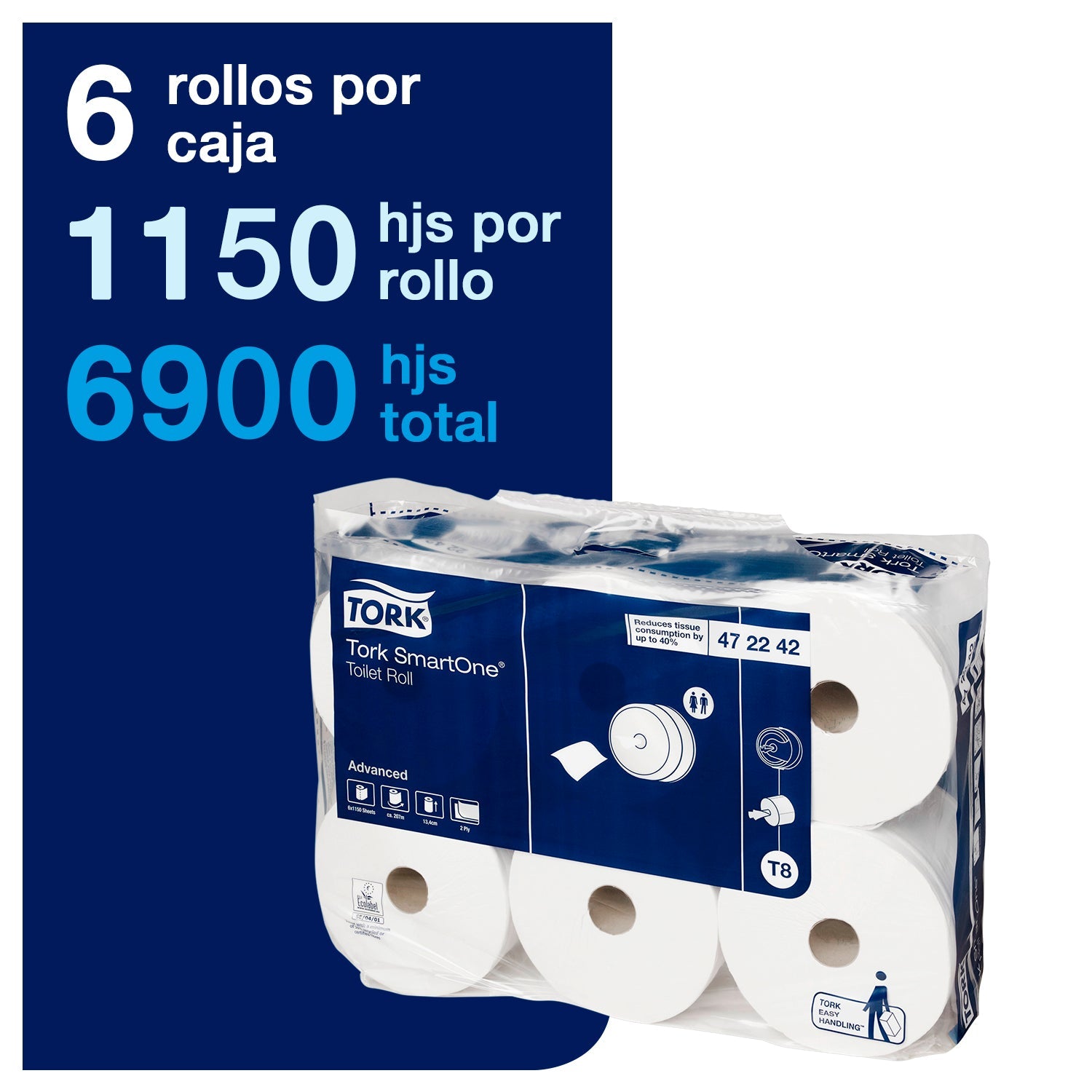 Higiénico SmartOne Tork Grande D/H 6x207 mt