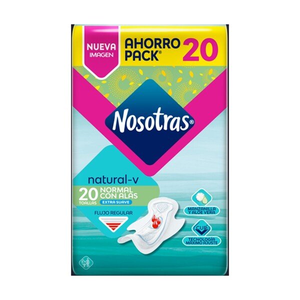 Toallas higiénicas Nosotras normales con alas 20 unidades