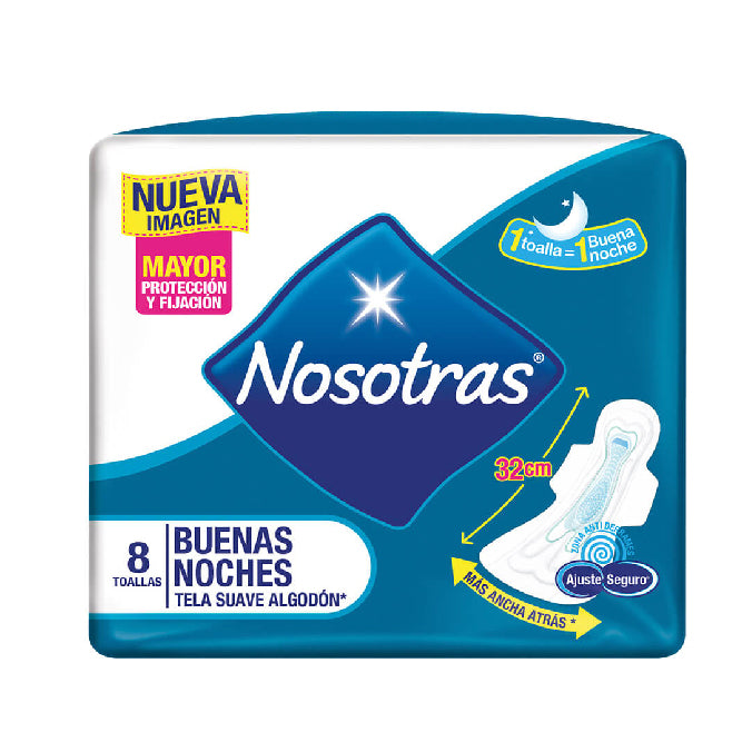 Toalla Femenina Nocturna Suave Nosotras x8