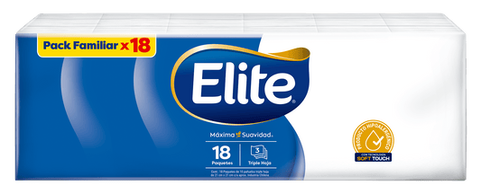 Pañuelos Desechables Triple hoja Elite Pack familiar x18