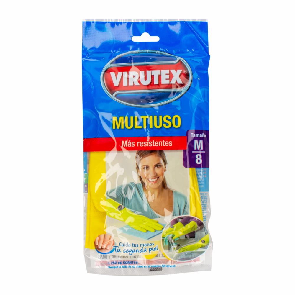 Guante Latex Amarillo Virutex Multiuso Resistente Talla M