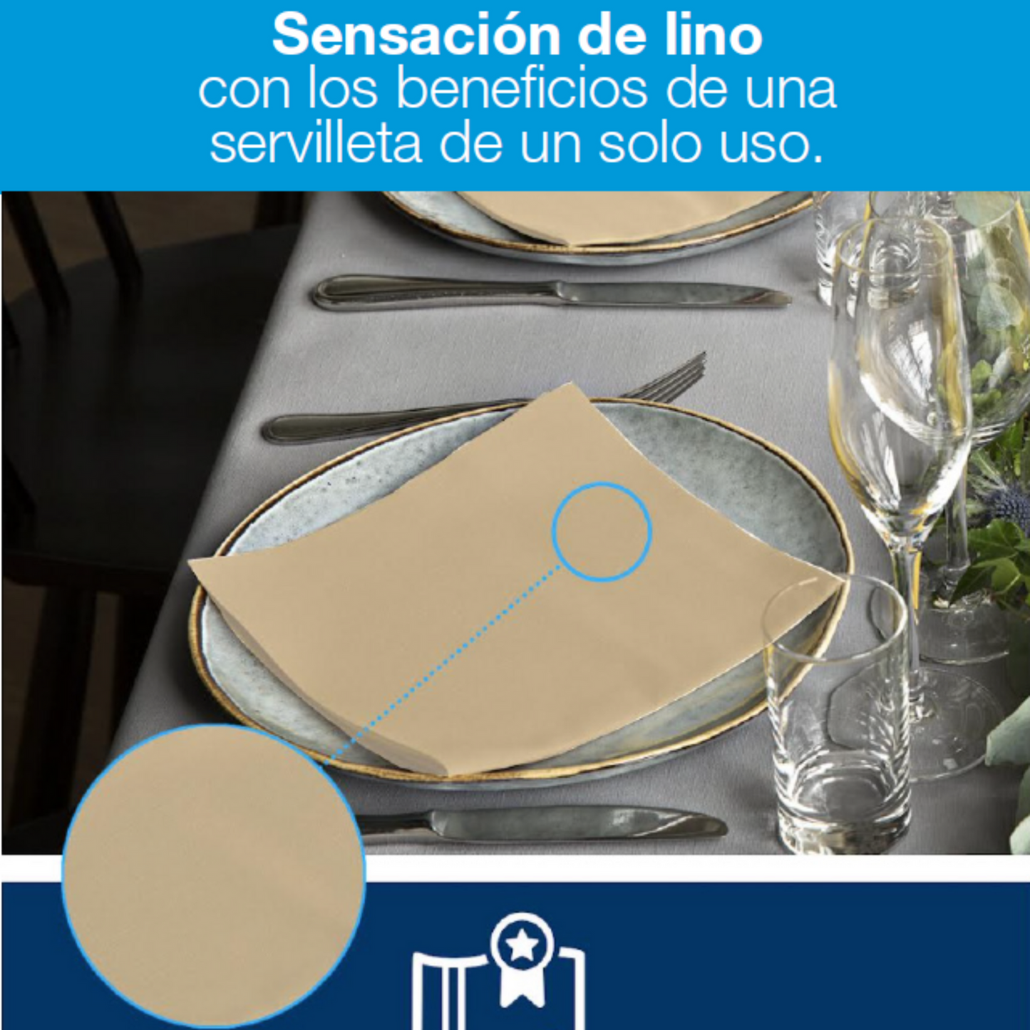 Servilleta Tork Linstyle Crema 12X50 (39X39)