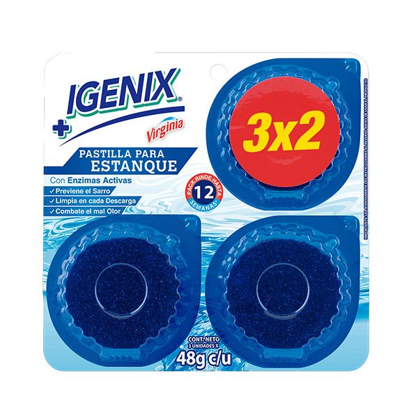 Pastillas para estanque de inodoro Igenix pack 3x2